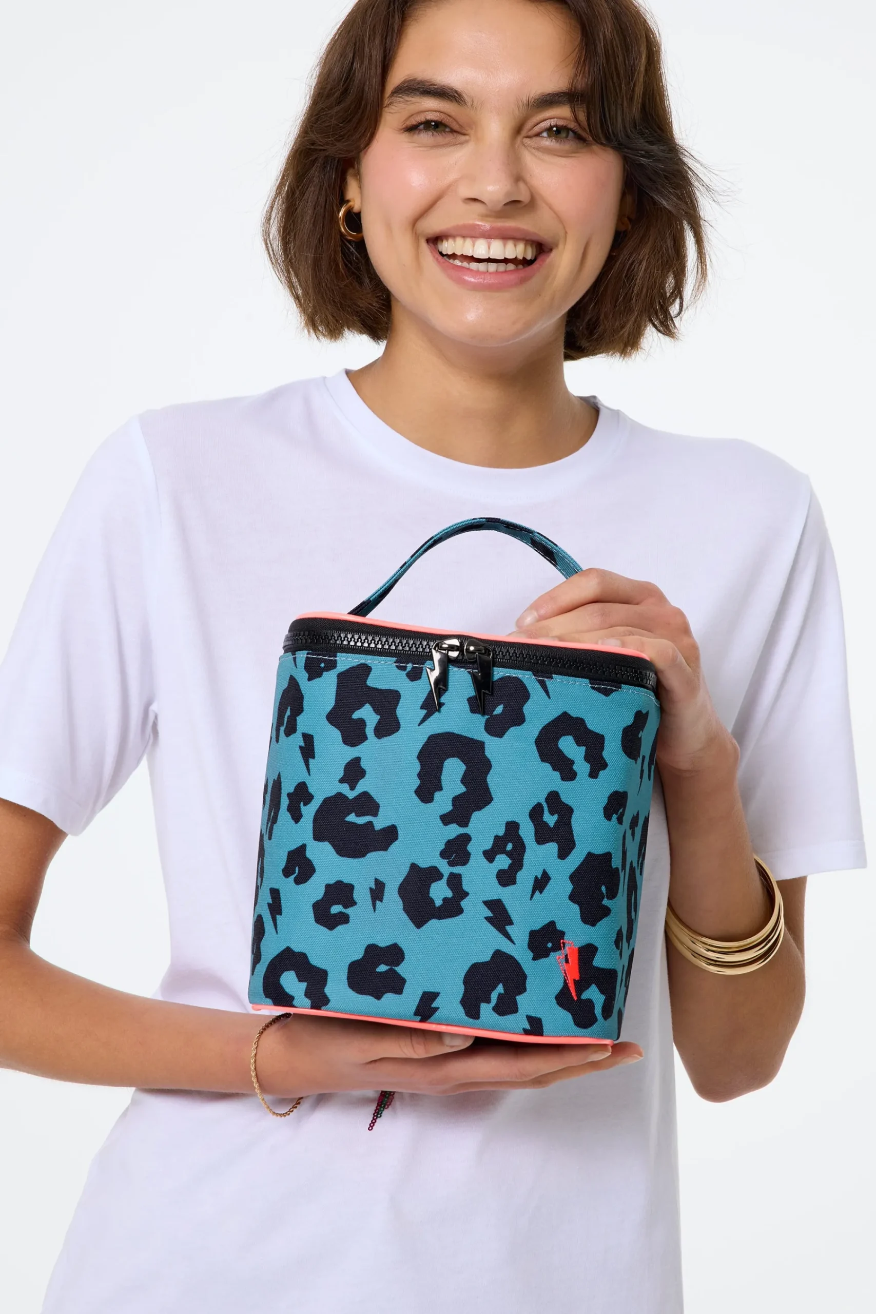 Women Scamp & Dude Khaki with Black Leopard Lunch Bag