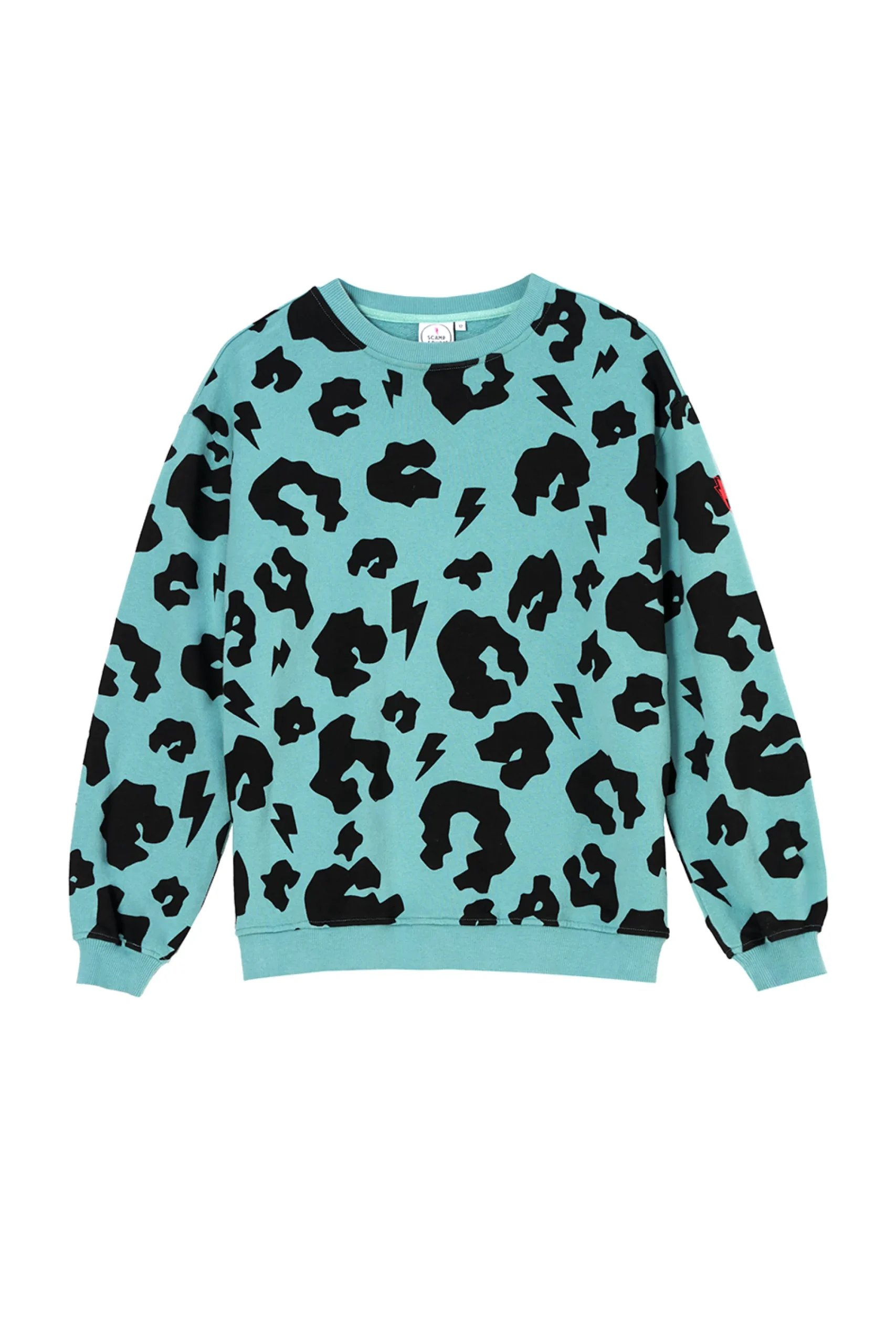 Women Scamp & Dude Khaki with Black Leopard Oversized Sweatshirt