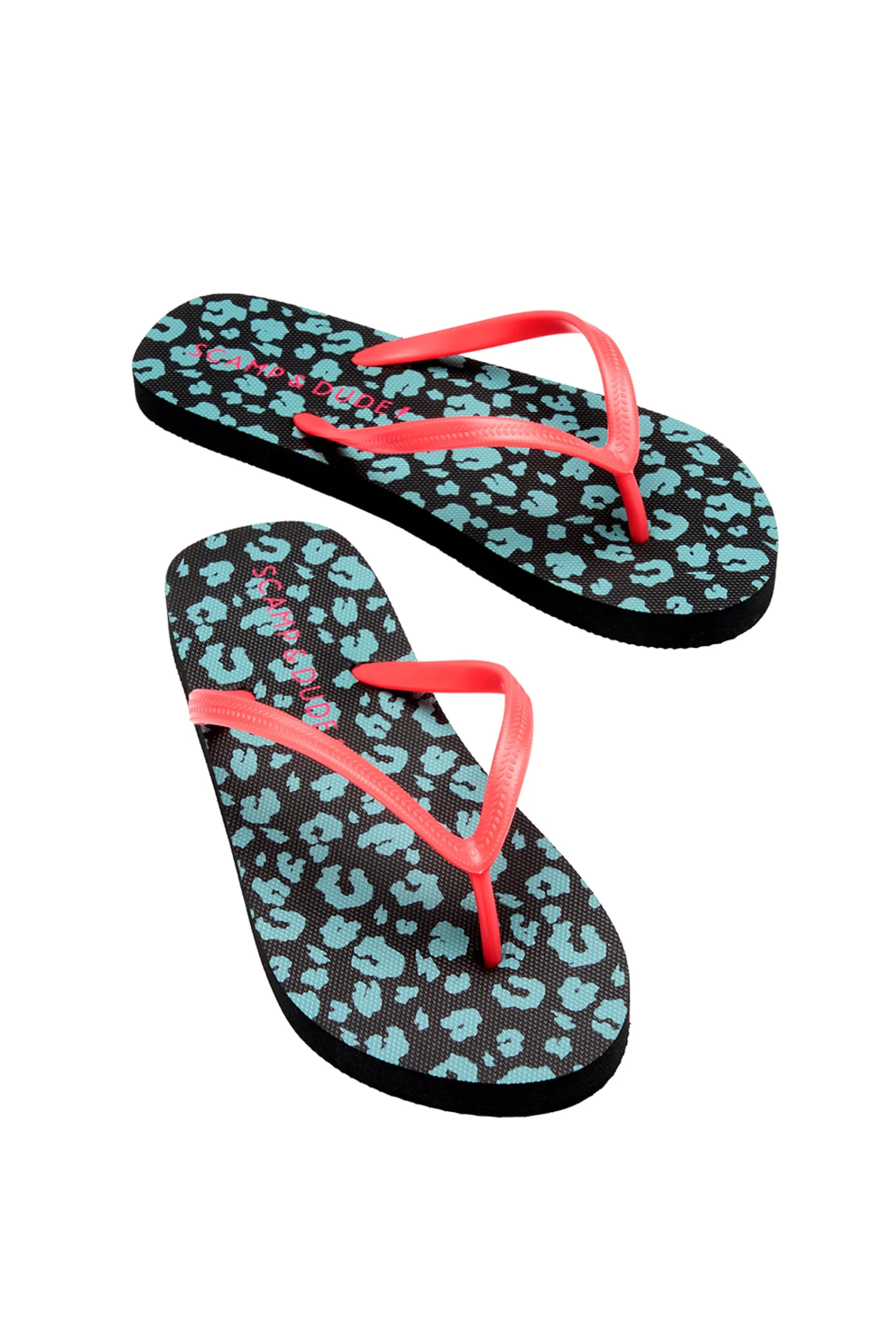 Women Scamp & Dude Khaki with Black Leopard Flip Flops