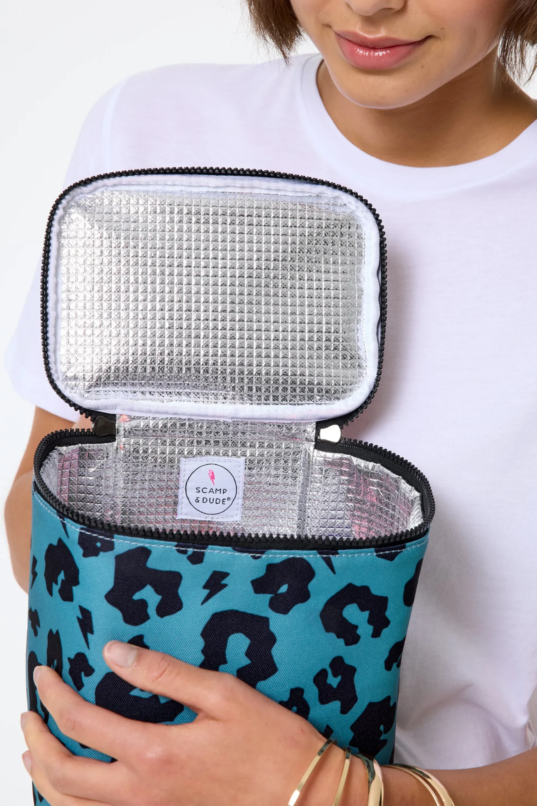 Women Scamp & Dude Khaki with Black Leopard Lunch Bag