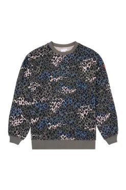 Women Scamp & Dude Khaki with Green Wild Camo Oversized Sweatshirt