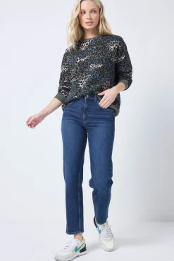 Women Scamp & Dude Khaki with Green Wild Camo Oversized Sweatshirt