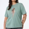 Women Scamp & Dude Khaki with Multi Coloured Sequin and Foil Lightning Bolt T-Shirt