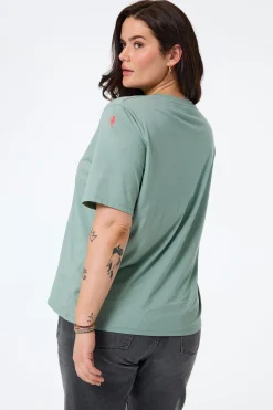 Women Scamp & Dude Khaki with Multi Coloured Sequin and Foil Lightning Bolt T-Shirt