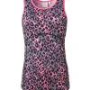 Women Scamp & Dude Khaki with Pink and Black Shadow Leopard Lightweight Active Vest
