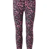 Women Scamp & Dude Khaki with Pink and Black Shadow Leopard 7/8 Length Active Leggings