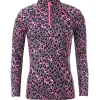 Women Scamp & Dude Khaki with Pink and Black Shadow Leopard Active Top