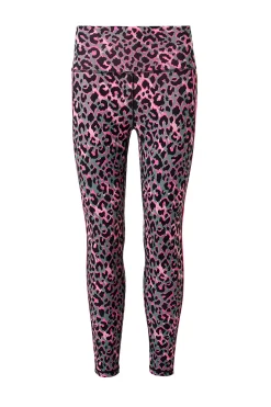 Women Scamp & Dude Khaki with Pink and Black Shadow Leopard 7/8 Length Active Leggings