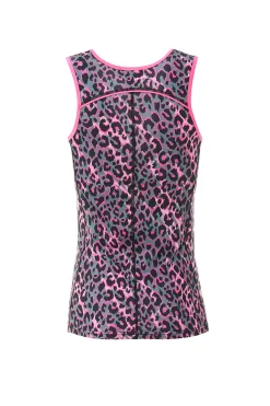 Women Scamp & Dude Khaki with Pink and Black Shadow Leopard Lightweight Active Vest
