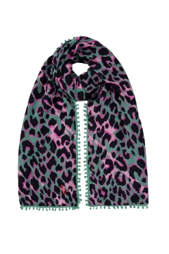 Women Scamp & Dude Khaki with Pink and Black Shadow Leopard Charity Super Scarf