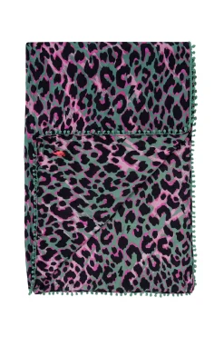 Women Scamp & Dude Khaki with Pink and Black Shadow Leopard Charity Super Scarf