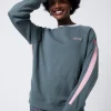 Women Scamp & Dude Khaki with Pink Colourblock Relaxed Sweatshirt