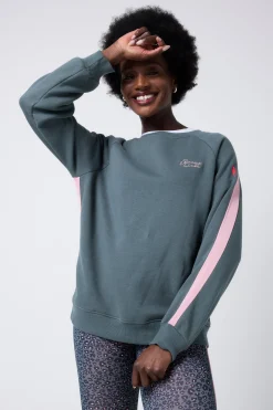 Women Scamp & Dude Khaki with Pink Colourblock Relaxed Sweatshirt