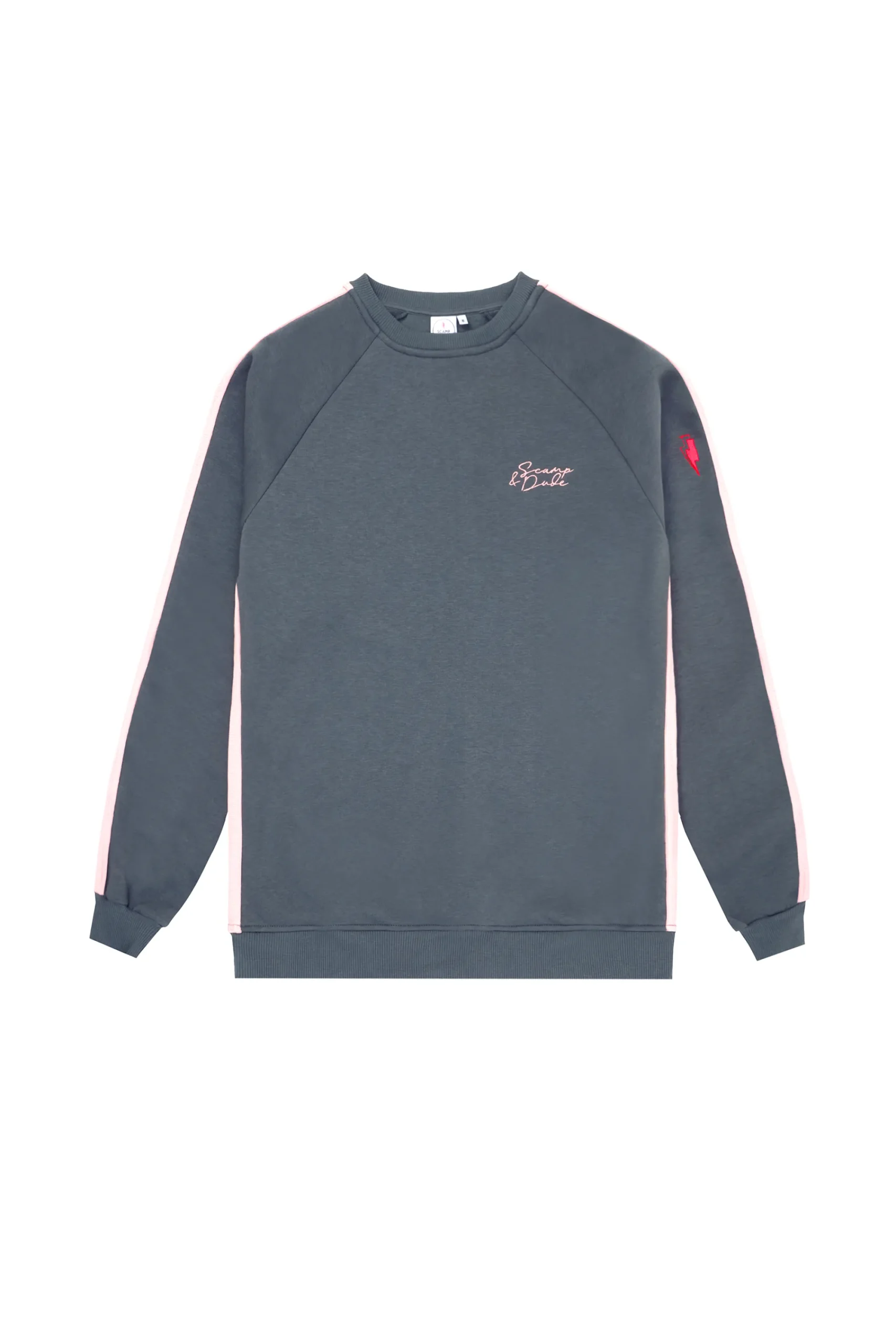 Women Scamp & Dude Khaki with Pink Colourblock Relaxed Sweatshirt