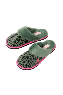 Women Scamp & Dude Khaki with Pink Shadow Leopard Slippers