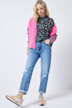 Women Scamp & Dude Khaki with Rainbow Shadow Leopard T-Shirt