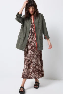 Women Scamp & Dude Khaki with Studded Bolt Utility Jacket