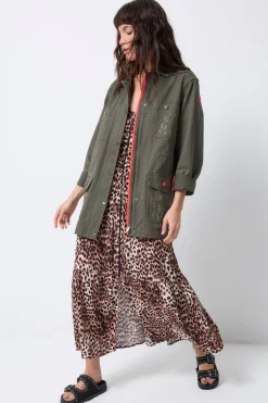 Women Scamp & Dude Khaki with Studded Bolt Utility Jacket