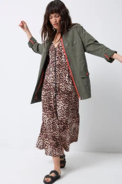 Women Scamp & Dude Khaki with Studded Bolt Utility Jacket