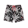 Women Scamp & Dude Kids Black with Off White Palm Spring Swim Shorts