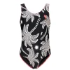 Women Scamp & Dude Kids Black with Off White Palm Spring Swimsuit