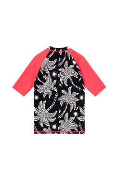 Women Scamp & Dude Kids Black with Off White Palm Spring Rash Vest