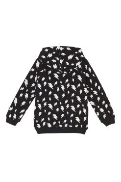 Women Scamp & Dude Kids Black with White Bolt Hoodie