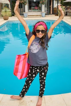 Women Scamp & Dude Kids Black with White Lightning Bolt Joggers