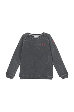 Women Scamp & Dude Kids Faded Wash Dark Grey Sweatshirt