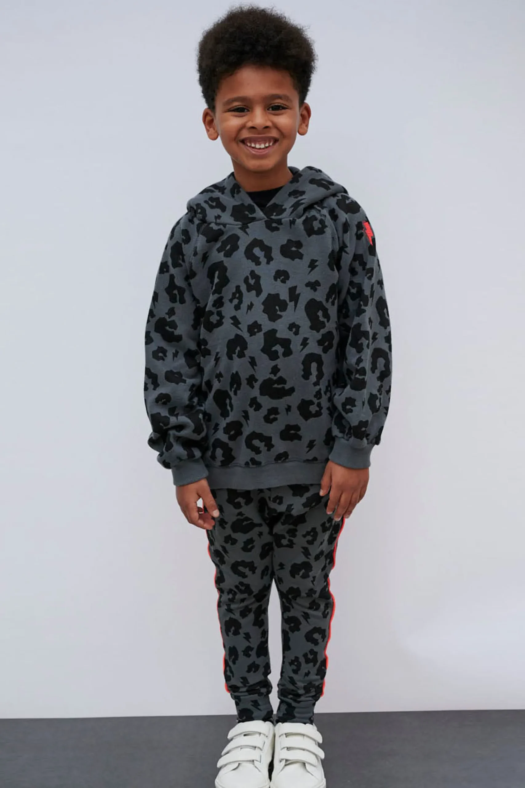 Women Scamp & Dude Kids Grey Leopard Hoodie