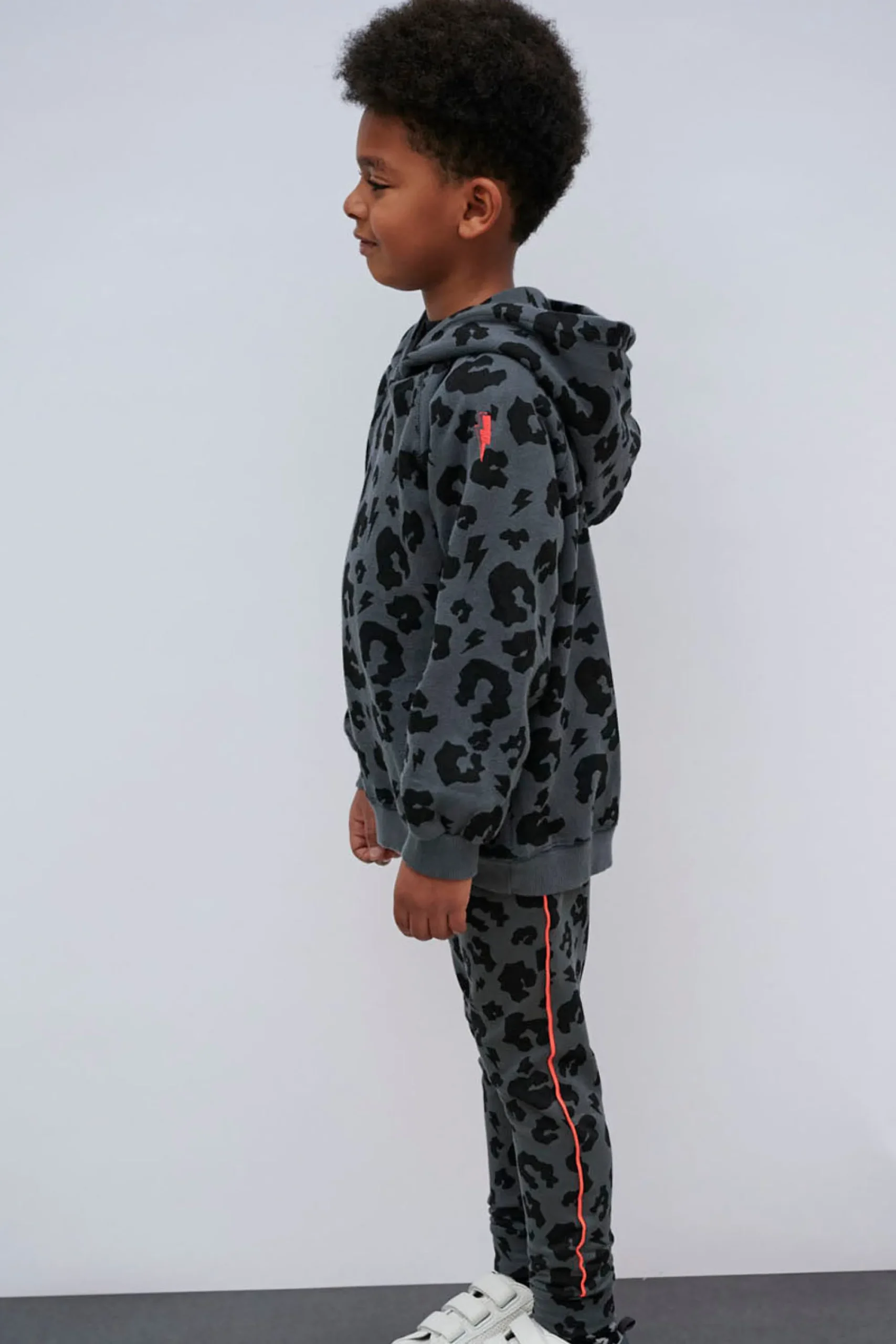 Women Scamp & Dude Kids Grey Leopard Hoodie