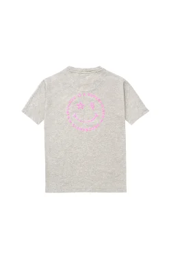 Women Scamp & Dude Kids Grey Marl Oversized Smiley Face T-Shirt