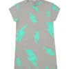 Kids Scamp & Dude Kids Grey Marl with Green Bolt T-Shirt Dress