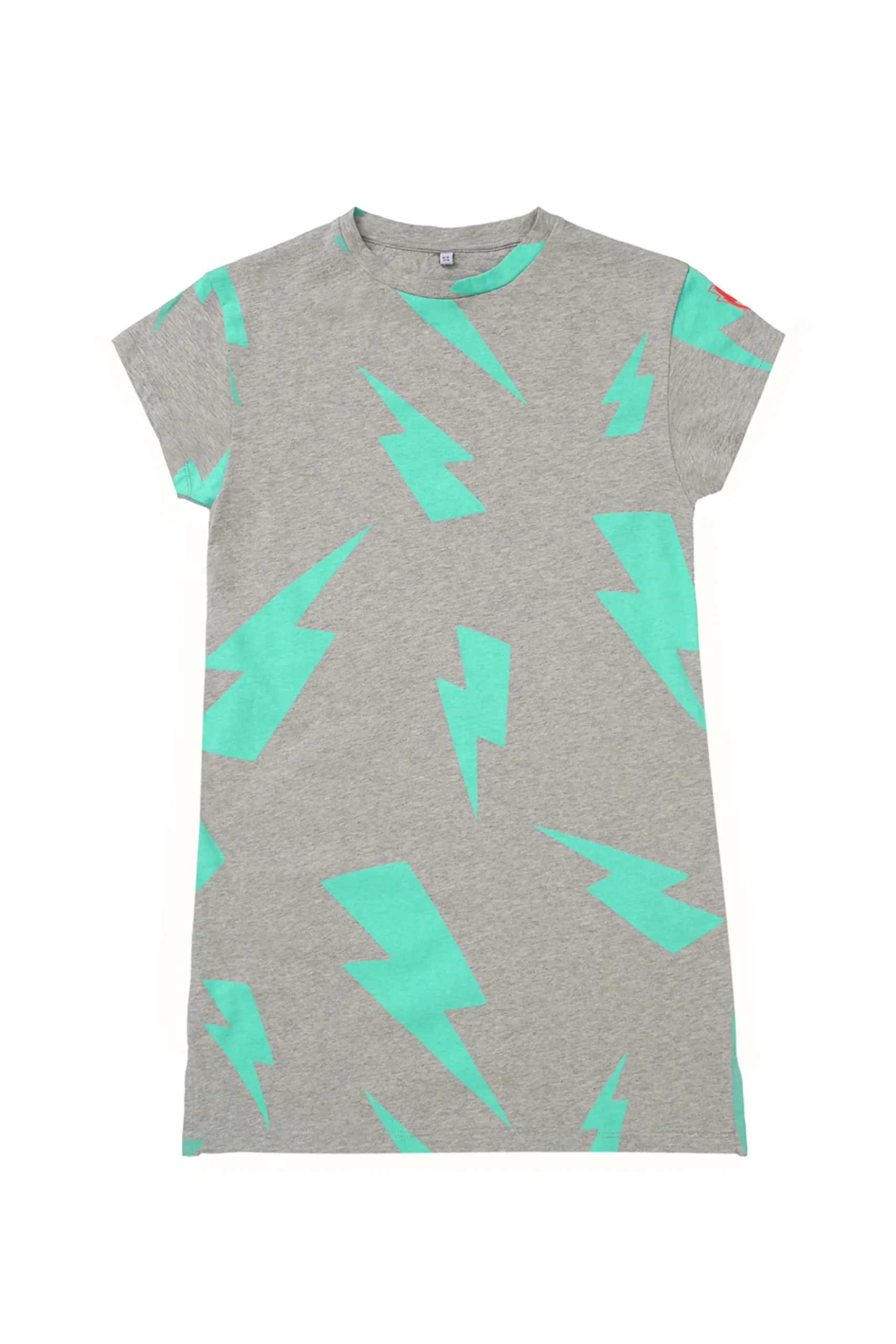 Kids Scamp & Dude Kids Grey Marl with Green Bolt T-Shirt Dress