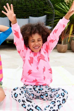 Women Scamp & Dude Kids Grey with Blue Snow Leopard Joggers