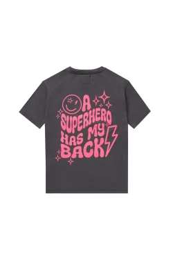 Women Scamp & Dude Kids Grey with Neon Pink Slogan T-Shirt