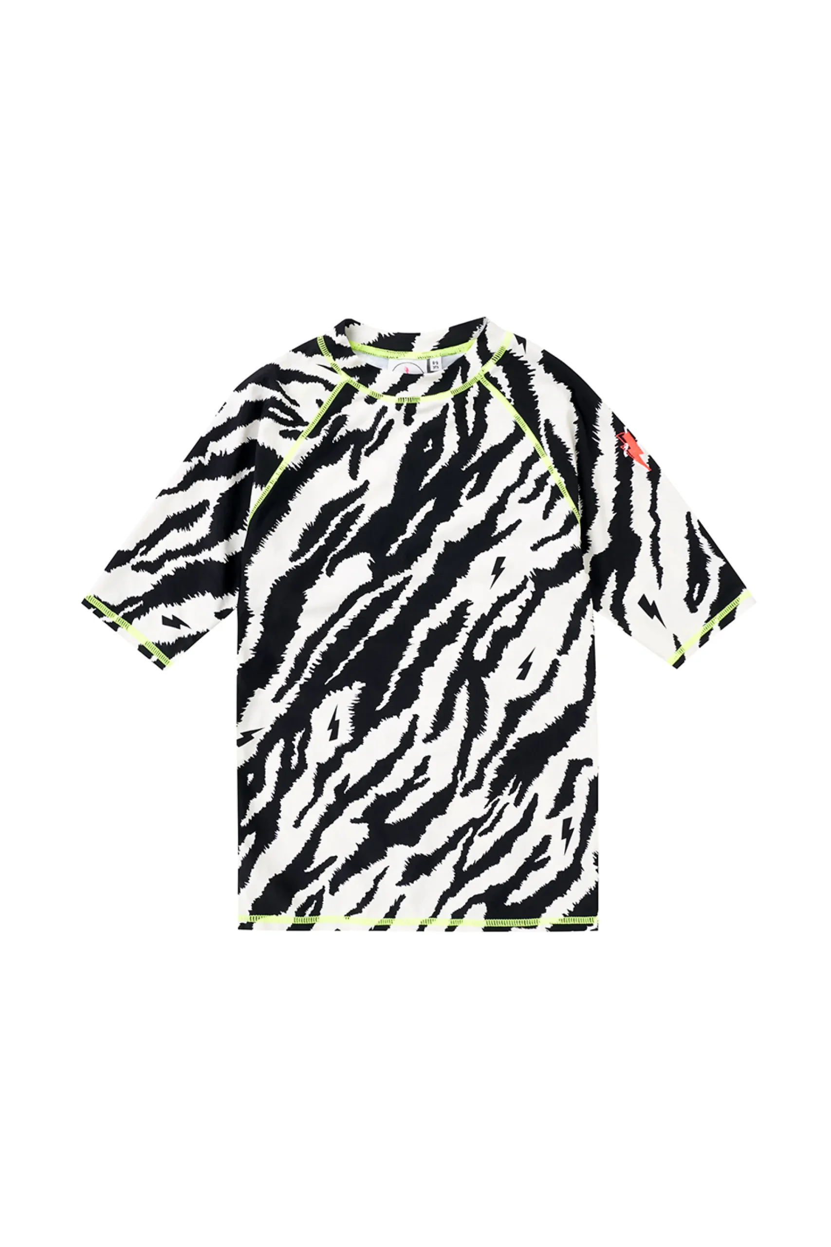 Women Scamp & Dude Kids Ivory with Black Shadow Tiger Rash Vest