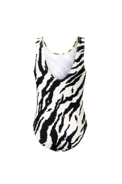 Women Scamp & Dude Kids Ivory with Black Shadow Tiger Swimsuit