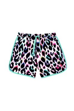 Women Scamp & Dude Kids Ivory with Rainbow Shadow Leopard Shorts