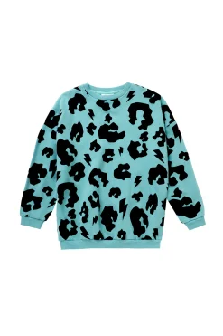 Women Scamp & Dude Kids Khaki with Black Leopard Oversized Sweatshirt