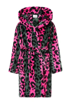 Women Scamp & Dude Kids Khaki with Pink Stripe and Leopard Dressing Gown