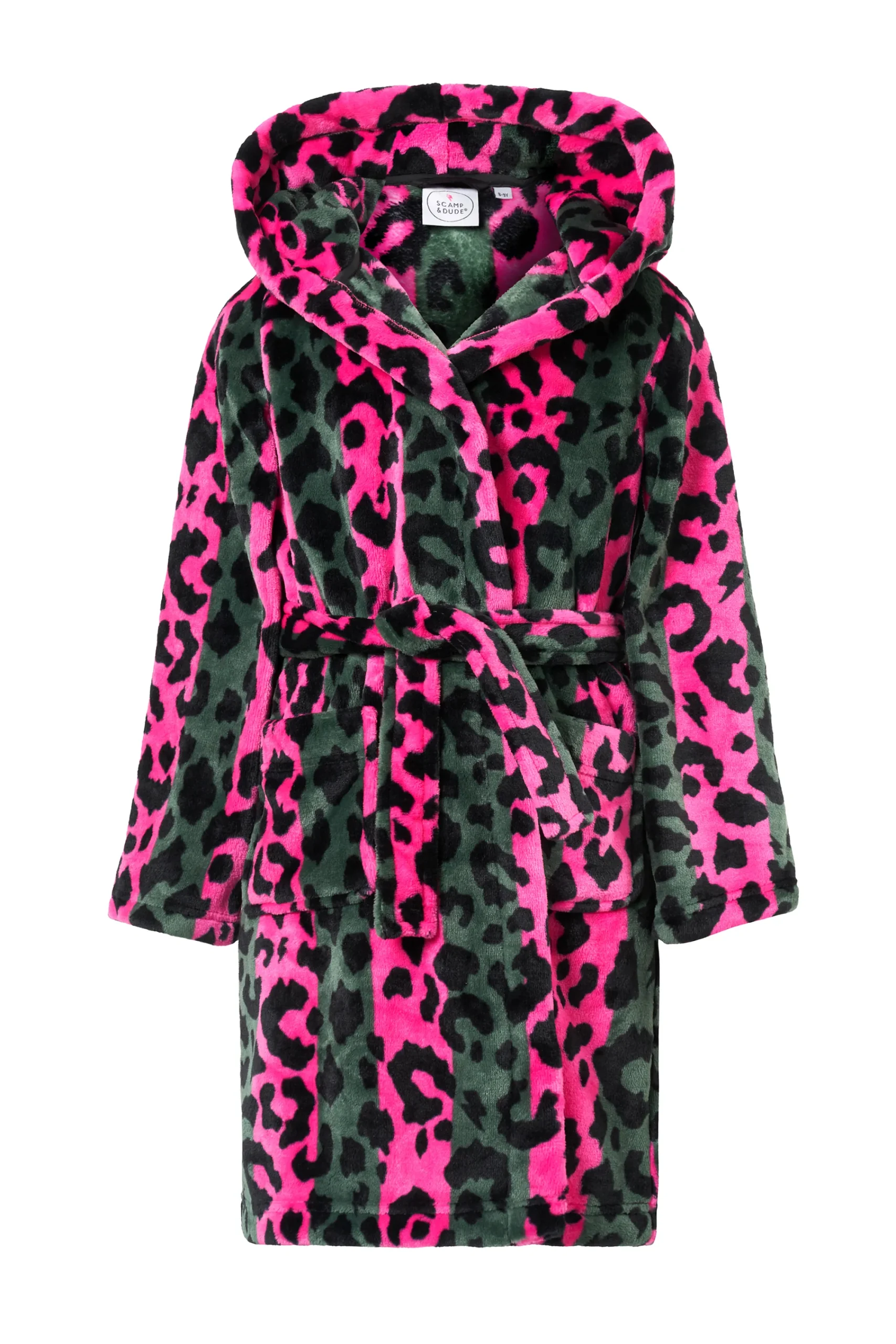 Women Scamp & Dude Kids Khaki with Pink Stripe and Leopard Dressing Gown
