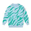 Women Scamp & Dude Kids Light Blue with Green Graphic Tiger Oversized Sweatshirt