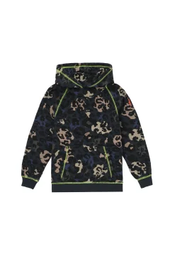 Women Scamp & Dude Kids Navy Camo Leopard Oversized Hoodie