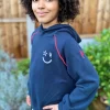 Women Scamp & Dude Kids Navy Smiley Face Logo Hoodie