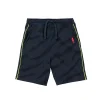 Women Scamp & Dude Kids Navy with Black Graphic Tiger Print Longer Length Shorts