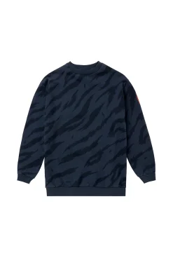 Women Scamp & Dude Kids Navy with Black Graphic Tiger Oversized Sweatshirt