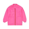 Women Scamp & Dude Kids Neon Pink Organic Cotton Quilted Lightning Bolt Jacket