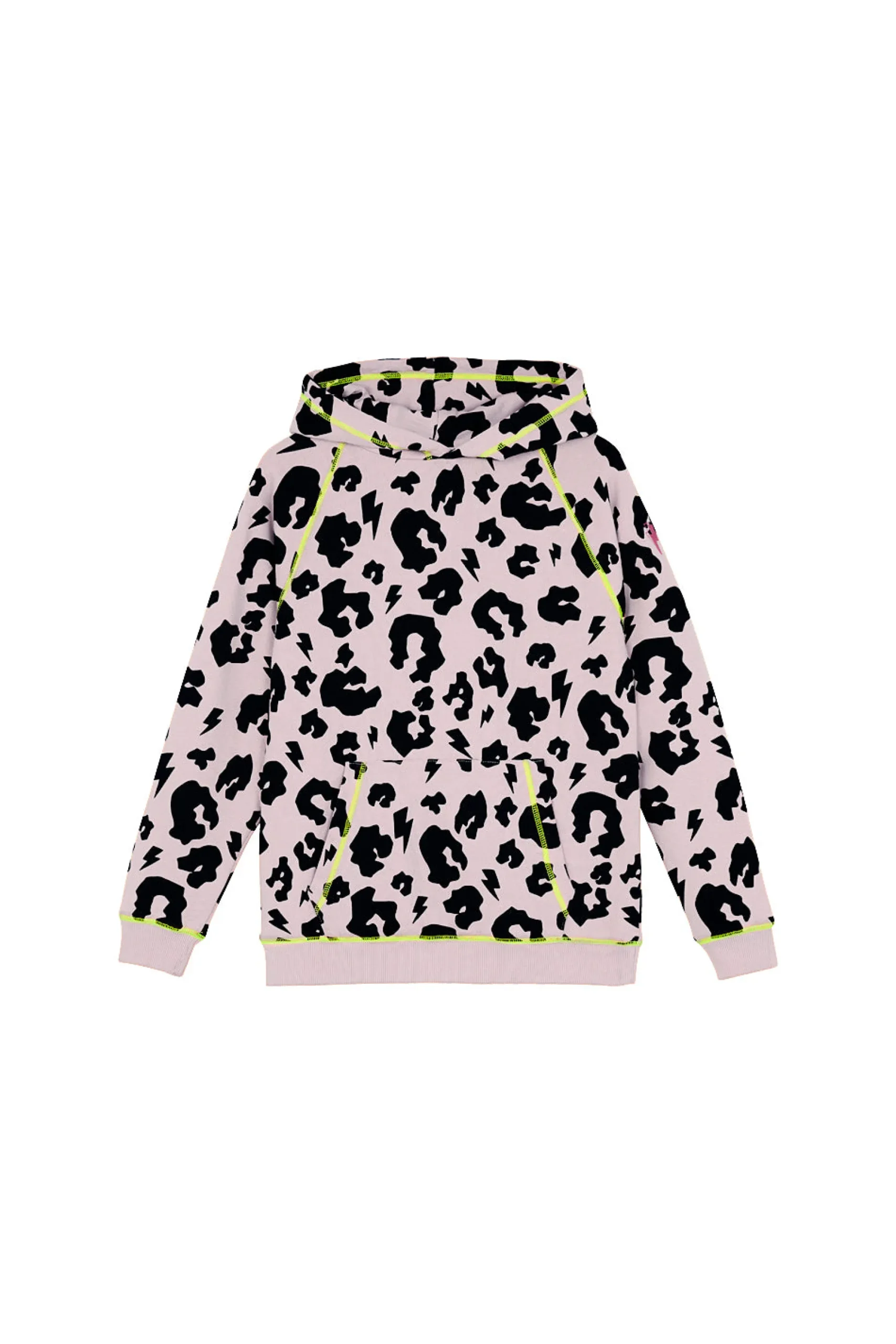 Women Scamp & Dude Kids Pale Peach with Black Leopard Oversized Hoodie