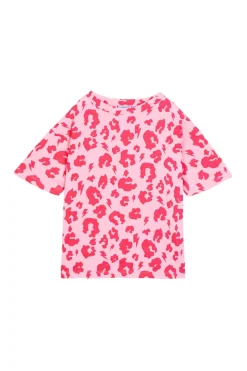 Women Scamp & Dude Kids Pink with Neon Pink Leopard Oversized T-Shirt
